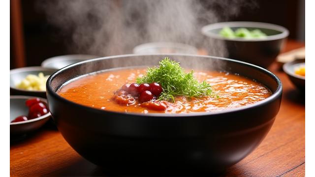 푸짐한 왕갈비탕과 곁들임 반찬