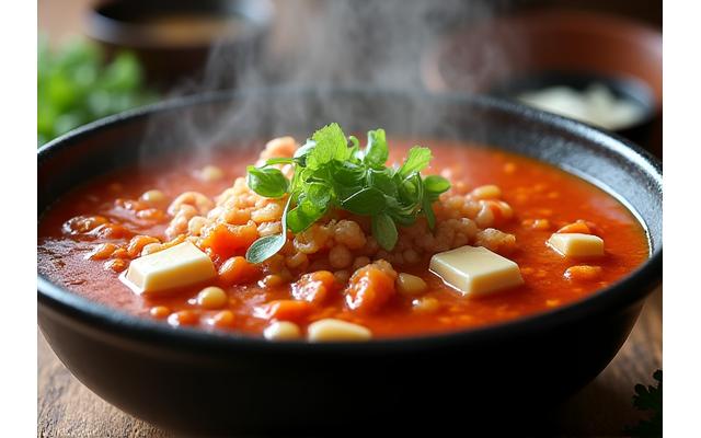 김이 모락모락 나는 김치찌개